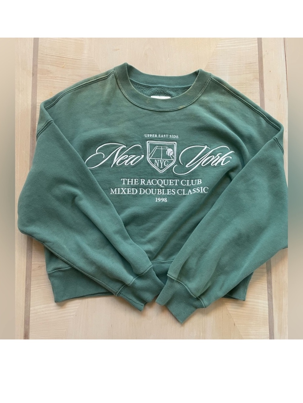 Abercrombie & Fitch Green New York Graphic Crewneck Sweatshirt